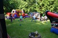Back yard bouncy castle Royalty Free Stock Photo