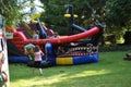 Back yard bouncy castle Royalty Free Stock Photo