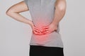 Backache. Kidney problems concept. Lumbago. Royalty Free Stock Photo