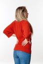 Backache, lumbago, scoliosis health problems for young woman Royalty Free Stock Photo