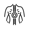 backache osteoporosis symptom line icon vector illustration