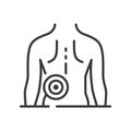 Backache - vector line design single isolated icon Royalty Free Stock Photo