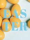 Background design for easter , background concept with eggs and  easter text Royalty Free Stock Photo