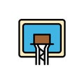Backboard, Basket, Basketball, Board  Flat Color Icon. Vector icon banner Template Royalty Free Stock Photo
