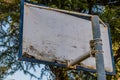 Backboard of old weathered movable basketball nets Royalty Free Stock Photo