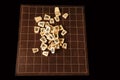 Backboard and pieces of Shogi