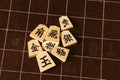 Backboard and pieces of Shogi Royalty Free Stock Photo