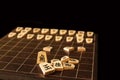 Backboard and pieces of Shogi