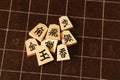 Backboard and pieces of Shogi Royalty Free Stock Photo