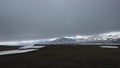 Backcountry highlands of Iceland with low clouds.