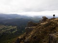 Backcountry nature landscape mountain panorama at Bell Rock lookout in Maungaharuru Range Tutira Hawkes Bay New Zealand Royalty Free Stock Photo