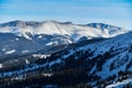 Backcountry skiing. Extreme winter sports.  View to the Emperial bowl area on a sunny day Royalty Free Stock Photo