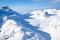 Looking down on the Snowbird Glacier and Nunatak in the distance. Shot from a small peak to the north of the Snowbird Hut