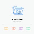 Backdoor, exploit, file, internet, software 5 Color Line Web Icon Template isolated on white. Vector illustration Royalty Free Stock Photo