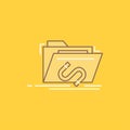 Backdoor, exploit, file, internet, software Flat Line Filled Icon. Beautiful Logo button over yellow background for UI and UX, Royalty Free Stock Photo