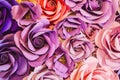 Backdrop of colorful paper roses background in a wedding. Royalty Free Stock Photo