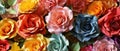 Backdrop Of Colorful Paper Roses A Lively And Charming Setting Royalty Free Stock Photo