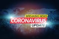 Backdrop for green screen editing for breaking news coronavirus outbreak situation update. Breaking news live stream template
