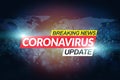 Backdrop for green screen editing for breaking news coronavirus outbreak situation update. Breaking news live stream template Royalty Free Stock Photo