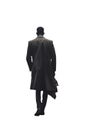 industrial era handsome mysterious black African american man walking away. PNG file