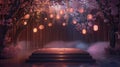 With a backdrop of mystical forests and floating lanterns this podium invites you to unleash your inner fantasy queen