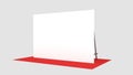 Backdrop, press banner 2x3 meters with red carpit. 3d render template. Mockup