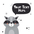 Backdrop with raccoon and place for text