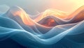 Ethereal abstract waves of translucent blue and warm orange with delicate light lines and soft gradients creating a Royalty Free Stock Photo