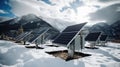 backdrop solar panels in snow Royalty Free Stock Photo
