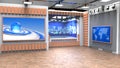3D Virtual News Studio Background