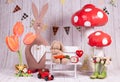 Backdrops for photo studio with Easter holiday theme Royalty Free Stock Photo