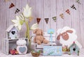 Backdrops for photo studio with Easter holiday theme Royalty Free Stock Photo