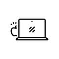 Black line icon for Backed, microcomputer and technology