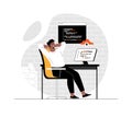 Backend development coding and programming. Man working with program languages, doing tasks, finding new solutions