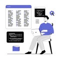 Backend development coding and programming. Programmer and engineering write code. Software developer. Vector Royalty Free Stock Photo