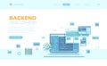 Backend Development, Coding, Software Engineering, Programming languages. Program code on laptop screen, website template. Royalty Free Stock Photo