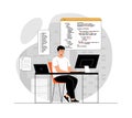 Backend development of software and programming concept. Man web developer creating program code. Programmer