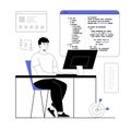 Backend development of software and programming concept. Man web developer creating program code. Programmer Royalty Free Stock Photo