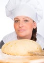 Backer with bread dough Royalty Free Stock Photo
