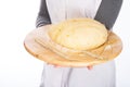 Backer with bread dough Royalty Free Stock Photo