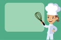 Backery chef woman banner background