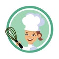 Backery woman chef logo Royalty Free Stock Photo