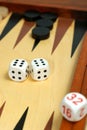 Backgammon board and dice Royalty Free Stock Photo