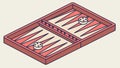 Backgammon Board Game with Checkers and Dice, Classic Play, vector design Generative AI Royalty Free Stock Photo