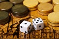 Backgammon dice Royalty Free Stock Photo