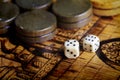 Backgammon dice Royalty Free Stock Photo
