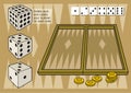 Backgammon with dices Royalty Free Stock Photo