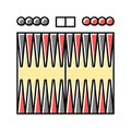 backgammon game board table color icon vector illustration