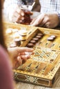 Backgammon game with two dice Royalty Free Stock Photo