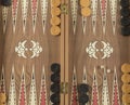 Backgammon game with two dice Royalty Free Stock Photo